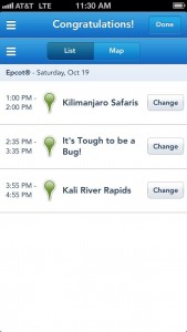 Changing FastPass+ on the mobile app on my iPhone